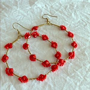 Red dainty hoops from Francescas Boutique